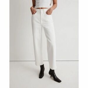 Madewell the perfect vintage crop Jean raw hem super high waist size 28 white